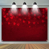 Aperturee - Dark Red Dispersed Hearts Valentines Day Backdrop